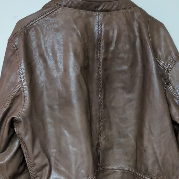 Massimo Dutti Men's Premium Brown Leather Jacket - Picture 8 of 13